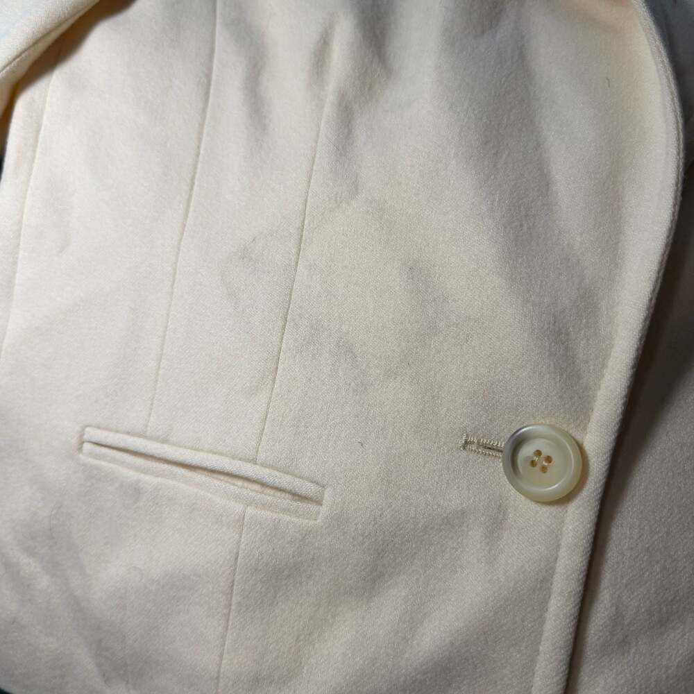 Vintage Pendleton Women's Cream Wool One-Button Blazer Jacket - Picture 7 of 8